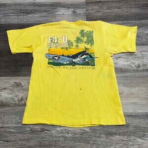 Vintage F4U Corsair Flight Gear By JP Military Plane Men S T-Shirt Single Stitch